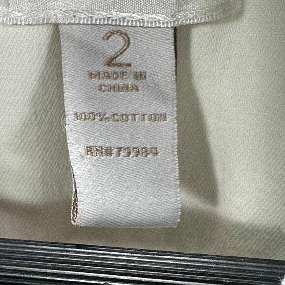 Chicos Blouse Womens Large Blue Green White Cotton Gradient Dye Button Up Shirt - Picture 5 of 7